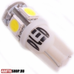   Светодиодная автолампа W5W 5 LED SMD5050 DLED White (2шт.)